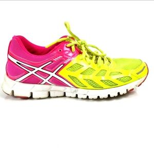 ASICS GEL LYTE 33 WOMENS PINK YELLOW RUNNING WALKING TRAIN ATHLETIC SHOE SZ 8.5